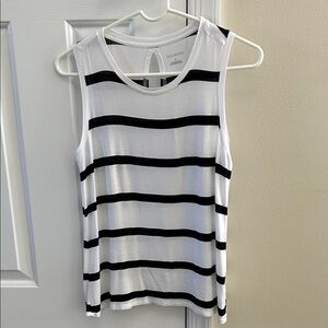 Halogen Black and White Striped Tank